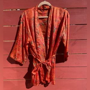Vintage Sari Kimono Robe